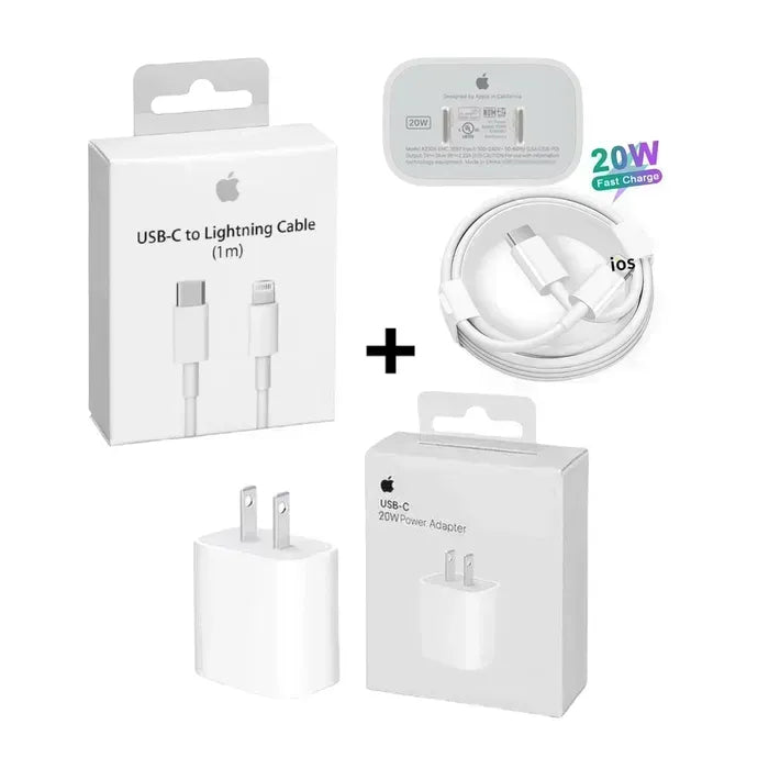CARGADOR IPHONE 20W ORIGINAL + CABLE OFERTA ®
